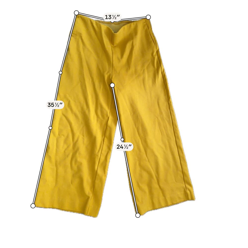 Chico's Pull on wide leg yellow pants 0r or size 4 - Picture 2 of 6
